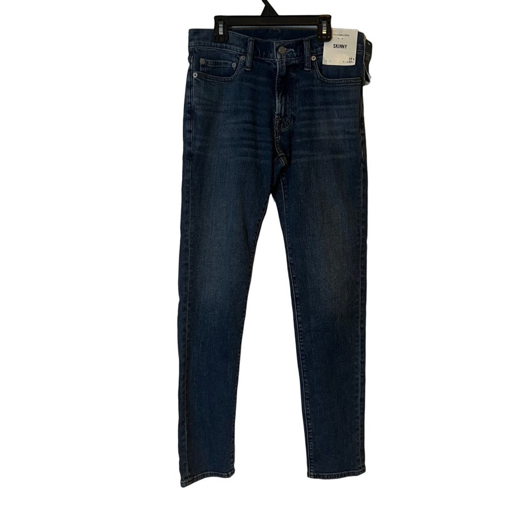 Abercrombie & Fitch Jeans Mens 29 x 32 Skinny Straight Leg Blue Stretch NEW